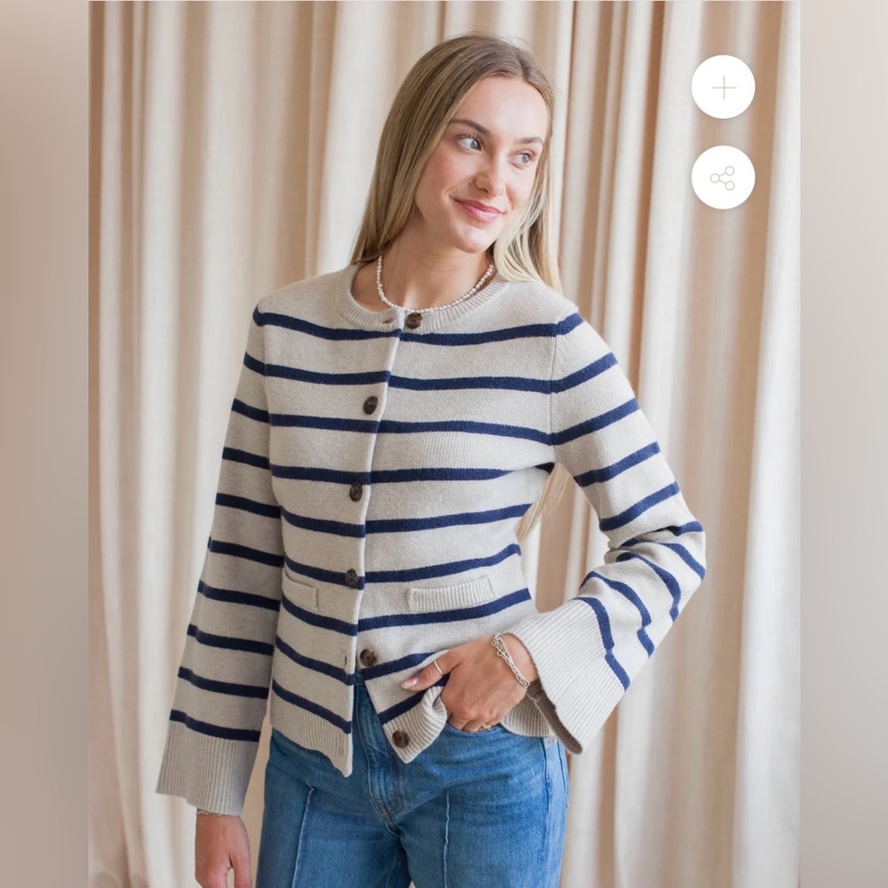 Mod Ref striped cardigan, small, NEW WITH TAGS